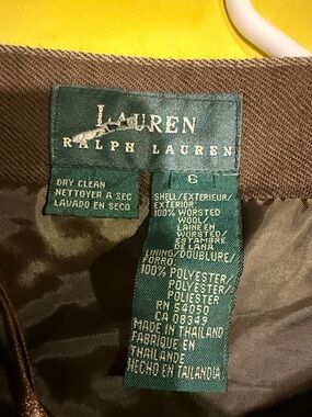 LAUREN Ralph Lauren Brown - Classic Wool vintage wrap skirt